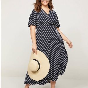 Striped Faux Wrap Midi 18/20